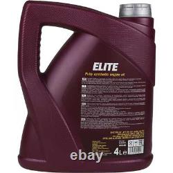 Mann-Filter Inspection Set 6L Mannol Elite 5W-40 for Audi Cabriolet 2.6 2.8