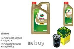 Mann-Filter Oil Filter 6 L Castrol Edge 5W-30 LL for Audi Cabriolet 8G7 B4