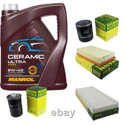 Mann Inspection Set 5L Mannol Ceramic 5W-40 for Audi Cabriolet 2.6 2.8 Coupe