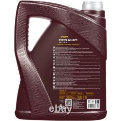 Mann Inspection Set 5L Mannol Ceramic 5W-40 for Audi Cabriolet 2.6 2.8 Coupe