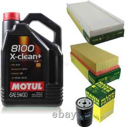 Mann Inspection Set 5L Motul 8100 X-Clean 5W-30 for Audi Cabriolet 2.3 E