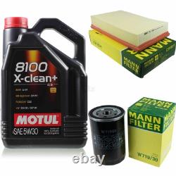 Mann Inspection Set 5L Motul 8100 X-Clean + 5W-30 for Audi Cabriolet 2.6 2.0 E