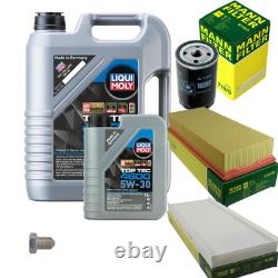 Mann Inspection Set 6 L Liqui Moly Top Tec 4600 5W-30 for Audi Cabriolet 2.3