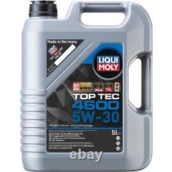 Mann Inspection Set 6 L Liqui Moly Top Tec 4600 5W-30 for Audi Cabriolet 2.3