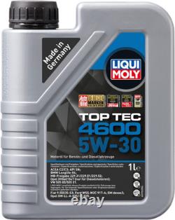 Mann Inspection Set 6 L Liqui Moly Top Tec 4600 5W-30 for Audi Cabriolet 2.3