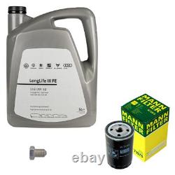 Mann Oil Filter 5 L VW engine 0W-30 Longlife (III) Fe for Golf I Cabriolet