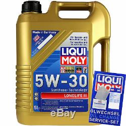 On Revision Filter Liqui Moly Oil 5l 5w-30 Audi Cabriolet 8g7 B4 2.3
