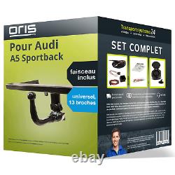 Oris Towbar Kit for Audi A5 Sportback 16- Removable and 13-Pin Wiring Harness