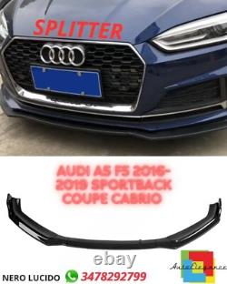 Polished Black Splitter Suitable For Audi A5 F5 2016-2019 Sportback Coupe Cabrio