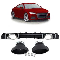 Rear diffuser in silver + glossy black for AUDI TT FV, 8S Coupe Cabrio 14-18