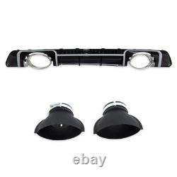 Rear diffuser in silver + glossy black for AUDI TT FV, 8S Coupe Cabrio 14-18