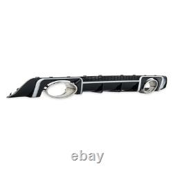 Rear diffuser in silver + glossy black for AUDI TT FV, 8S Coupe Cabrio 14-18