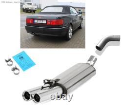 Sport Exhaust + Vb-Pipe Audi 80 89 B3 B4 Sedan Coupe Convertible 1.6-2L 2x Rolled