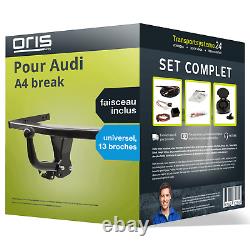 Trailer hitch for Audi A4 Avant 08- Oris swan neck + wiring harness with 13 pins TOP