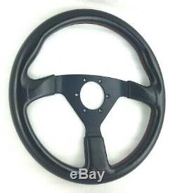 True Personal Nardi Neo Grinta Black Leather Steering Wheel 350mm Rare! 8d