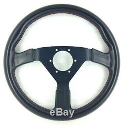 True Personal Nardi Neo Grinta Black Leather Steering Wheel 350mm Rare! 8d
