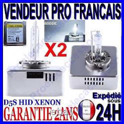 2 Ampoule D5s 25w 6000k Au Xenon Lampe Hid Pour Phare Feu De Rechange Philips