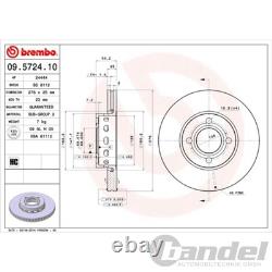 2X BREMBO Disques de Frein 276mm Aéré Internement Avant Pour Audi 80 Cabriolet