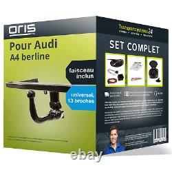 Attelage pour Audi A4 berline 00- Amovible Oris + Faisceau uni 13 broches TOP