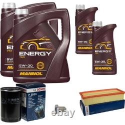 BOSCH Inspection Set 12 L MANNOL 5W-30 Energy Pour Audi 80 1.8 S 2.0 Cabriolet