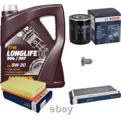 BOSCH Inspection Set 5 L MANNOL 5W-30 LONGLIFE Pour Audi Cabriolet 2.6 2.8