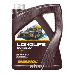 BOSCH Inspection Set 5 L MANNOL 5W-30 LONGLIFE Pour Audi Cabriolet 2.6 2.8