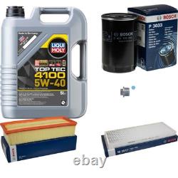 BOSCH Inspection Set 5L Liqui Moly Top Tec 4100 5W-40 Pour Audi Cabriolet 2.3