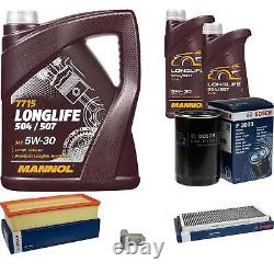 BOSCH Inspection Set 7L MANNOL 5W-30 Longlife Pour Audi Cabriolet 2.3 E Coupe