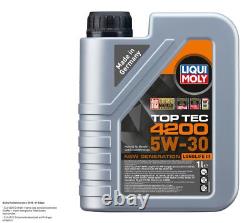BOSCH Inspection set 7 L LIQUI Top MOLY Tec 4200 5W-30 pour Audi Cabriolet 2.6