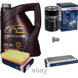 Bosch Inspection Set 5 L mannol extreme 5W-40 pour Audi Cabriolet 2.6 2.0 E