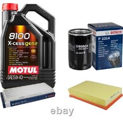 Bosch Inspection Set 5L Motul 8100 X-Cess 5W-40 pour Audi Cabriolet 2.6 2.0 E