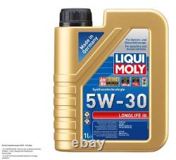 Bosch Inspection Set 6 L Liqui Moly Longlife 3 5W-30 pour Audi Cabriolet 2.6