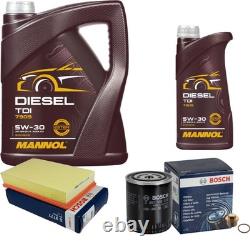 Bosch Inspection Set 6 L mannol Diesel Tdi 5W-30 pour, Audi Cabriolet 2.6