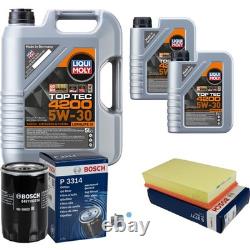 Bosch Inspection Set 7 L Liqui Moly Top Tec 4200 5W-30 pour Audi Cabriolet 2.6