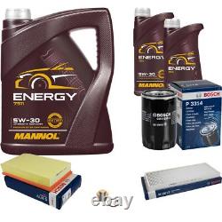 Bosch Inspection Set 7 L mannol 5W-30 Énergie pour Audi Cabriolet 2.6 1.8 80