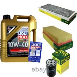 FILTRE DE KIT D'INSPECTION LIQUI HUILE MOLY 5 L 10W-40 pour Audi Cabriolet 8G7