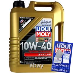 FILTRE DE KIT D'INSPECTION LIQUI HUILE MOLY 5 L 10W-40 pour Audi Cabriolet 8G7