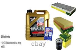 FILTRE DE KIT D'INSPECTION LIQUI HUILE MOLY 5 L 10W-40 pour Audi Cabriolet 8G7