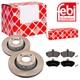 Febi Bilstein Disques De Frein Ventilé Avant + Plaquette Pour Audi 80 Cabriolet