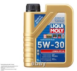 Filtre à Huile Bosch 12 L Liqui Moly Longlife 3 5W-30 pour VW Golf I Cabriolet