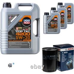 Filtre à Huile Bosch 8 L Liqui Moly Top Tec 4200 5W-30 pour VW Golf I Cabriolet Filtre à Huile Bosch 8 L Liqui Moly Top Tec 4200 5W-30 pour VW Golf I Cabriolet
