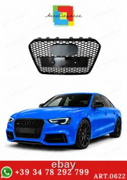 Grille Avant RS5 Look pour Audi A5 Coupe Cabriolet Sportback (12-17) Noir Poli