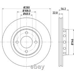 HELLA Pagid Set de Freins 280mm+ Avant Convient pour Audi 80 B4 Aussi Cabriolet