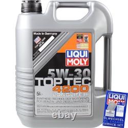 Kit D'Inspection Filtre LIQUI MOLY Huile 7L 5W-30 pour Audi A5 Cabriolet 8F7 S5