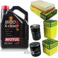 MANN Inspection Set 5L Motul 8100 X-CLEAN+ 5W-30 Pour Audi Cabriolet 2.6 2.8 A6