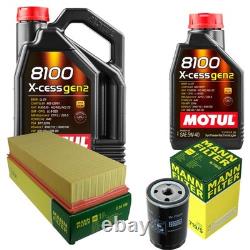 MANN Inspection Set 6L MOTUL 8100 X-CESS 5W-40 Pour Audi Cabriolet 2.3 E 80