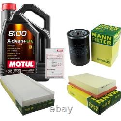 MANN Inspection set 5L MOTUL 8100 X-CLEAN+CATHERINE 0W-30 pour Audi Cabriolet