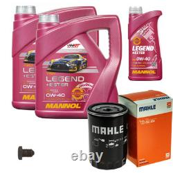 Mahle Filtre à Huile 9 L mannol Legend + 0W-40 pour Audi A4 1.6 1.8 T Cabriolet