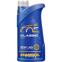Mahle Inspection Set 6 L mannol Classic 10W-40 pour Audi Cabriolet 2.3 E Coupé