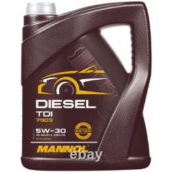 Mahle Inspection Set 6 L mannol Diesel Tdi 5W-30 pour Audi Cabriolet 2.6 1.8